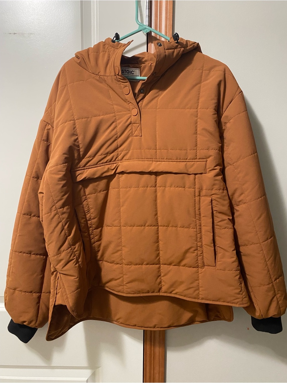 Stoic Women's Quilted Hooded Pullover Jacket - Rust